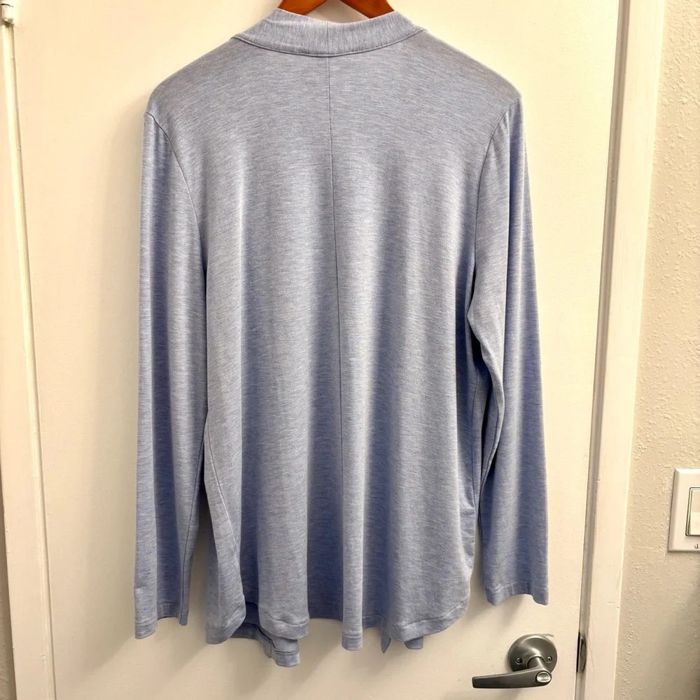 Talbots Light Blue Open Front Cardigan Lightweight Sweater‎ Large Long Sleeve